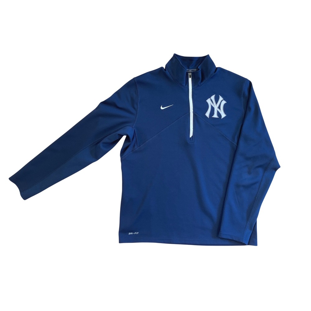 New York Yankees Nike 1/4 Zip Pullover Mens Large Dri-Fit Sweatshirt